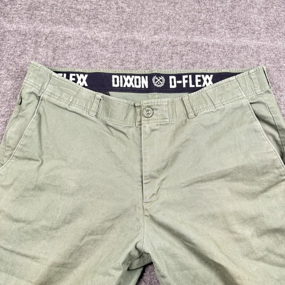 Dixon Pants Mens 40x31 Green D-Flex Chino Stretch Casual Straight Fit Outdoors - Picture 2 of 8